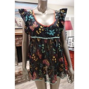 Silk Blouse with Butterflies